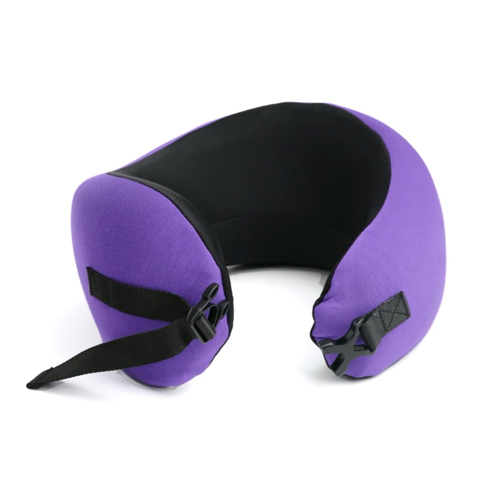 Cushion Lab Extra Support Travel Pillow, Award-Winning Patented Ergonomic Design for Chin & Neck Support Memory Foam Neck Pillow, Compact Airplane Pillow for Traveling, Flight, Car (Black, Large)
