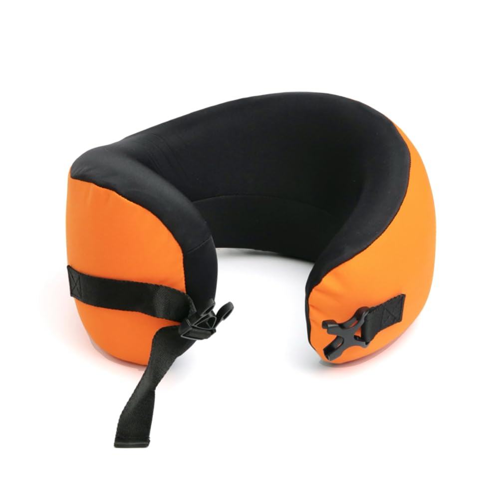 Cushion Lab Extra Support Travel Pillow, Award-Winning Patented Ergonomic Design for Chin & Neck Support Memory Foam Neck Pillow, Compact Airplane Pillow for Traveling, Flight, Car (Black, Large)