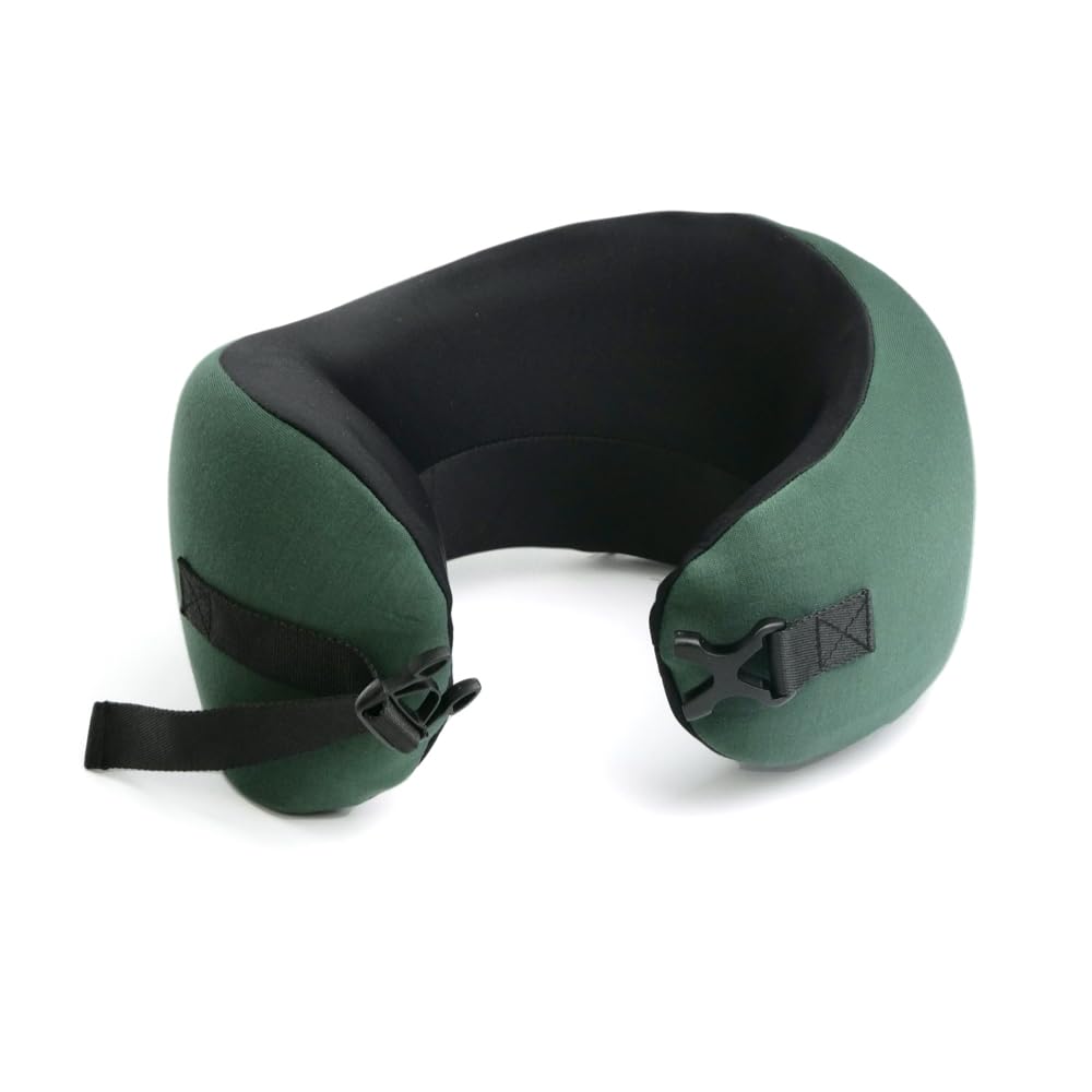 Cushion Lab Extra Support Travel Pillow, Award-Winning Patented Ergonomic Design for Chin & Neck Support Memory Foam Neck Pillow, Compact Airplane Pillow for Traveling, Flight, Car (Black, Large)