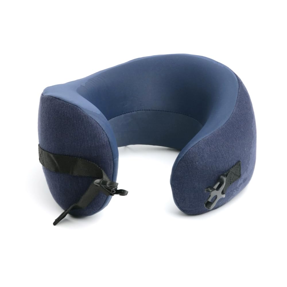 Cushion Lab Extra Support Travel Pillow, Award-Winning Patented Ergonomic Design for Chin & Neck Support Memory Foam Neck Pillow, Compact Airplane Pillow for Traveling, Flight, Car (Black, Large)